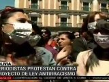 Periodistas protestan contra proyecto de ley antirracismo