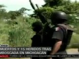 Tres muertos y 15 heridos tras emboscada en Michoacán
