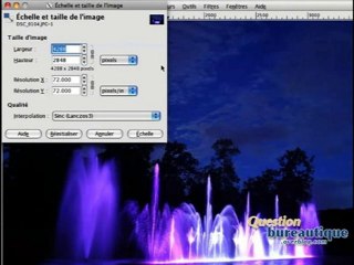 re-dimensionner une image avec gimp