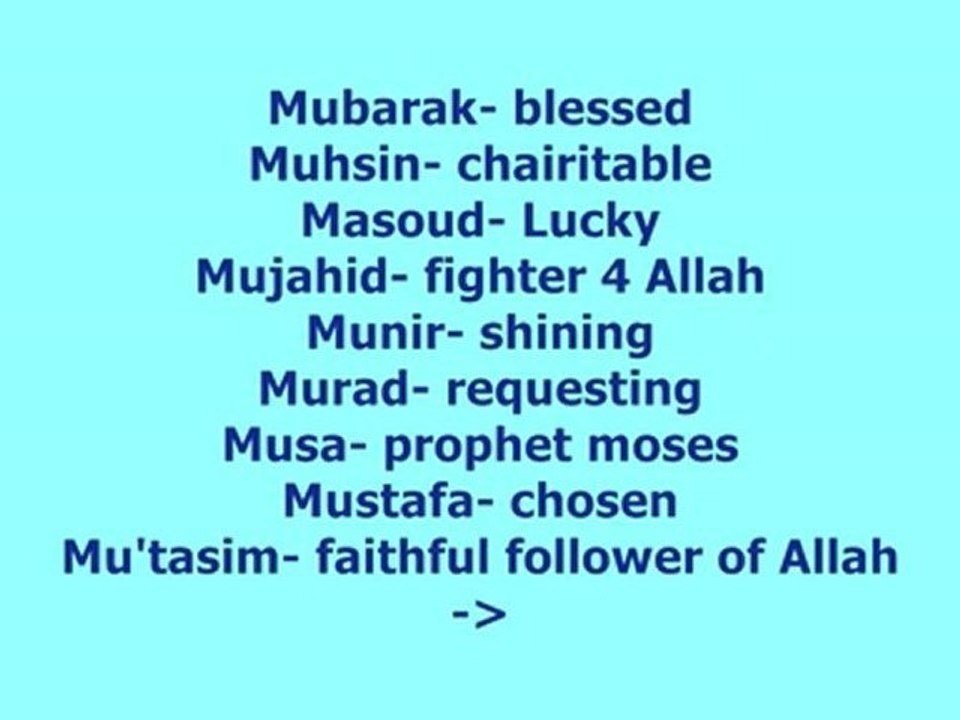 Prenoms arabes Garcons www.Prenoms-Arabes.Org