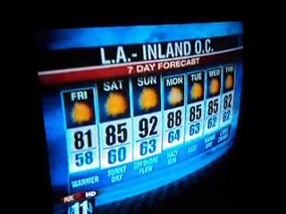 strange NEW broadcast....music too loud and weatherman dance