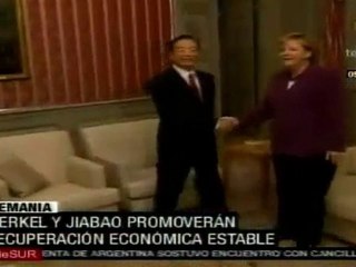 Merkel y Jiabao promoverán recuperación económica estable