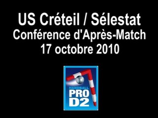 Conférence d'Après-Match Créteil Sélestat