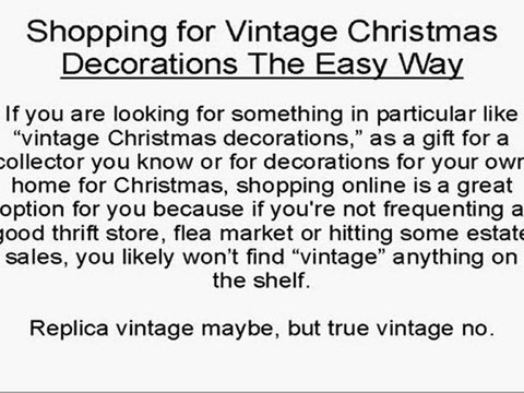 Vintage Christmas Decorations- Shopping Online