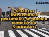 ¿Cuántas infracciones peatonales se pueden cometer en 5 min?