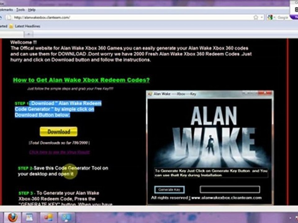 Alan Wake Free Codes Xbox