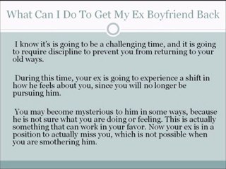 What Can I Do To Get My Ex Boyfriend Back?