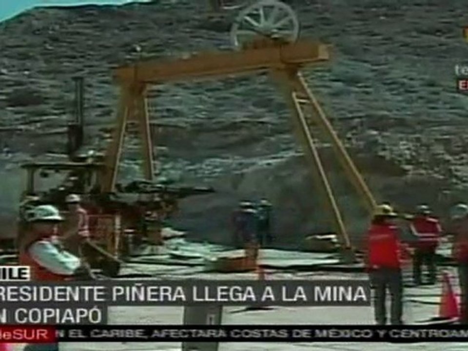 Piñera llegó a Copiapó para presenciar rescate de mineros
