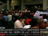 Trabajadores eléctricos mantienen protestas a un año del cierre de Luz y Fuerza
