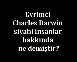 Evrimci Charles Darwin siyahi insanlar hakkında ne demiştir?