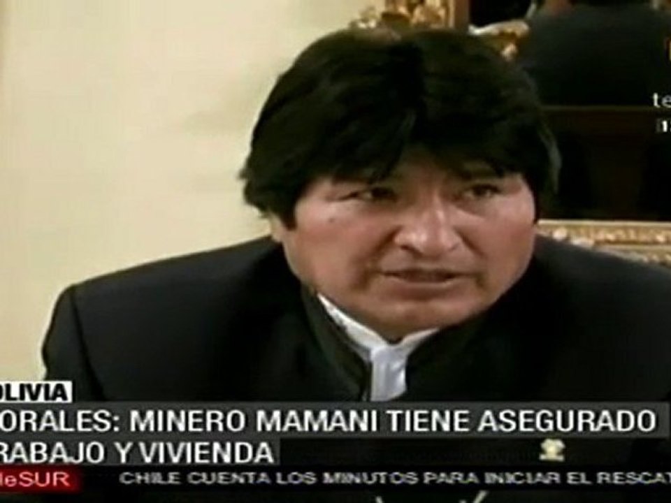 Evo Morales asegura apoyo a minero atrapado en mina San Jos