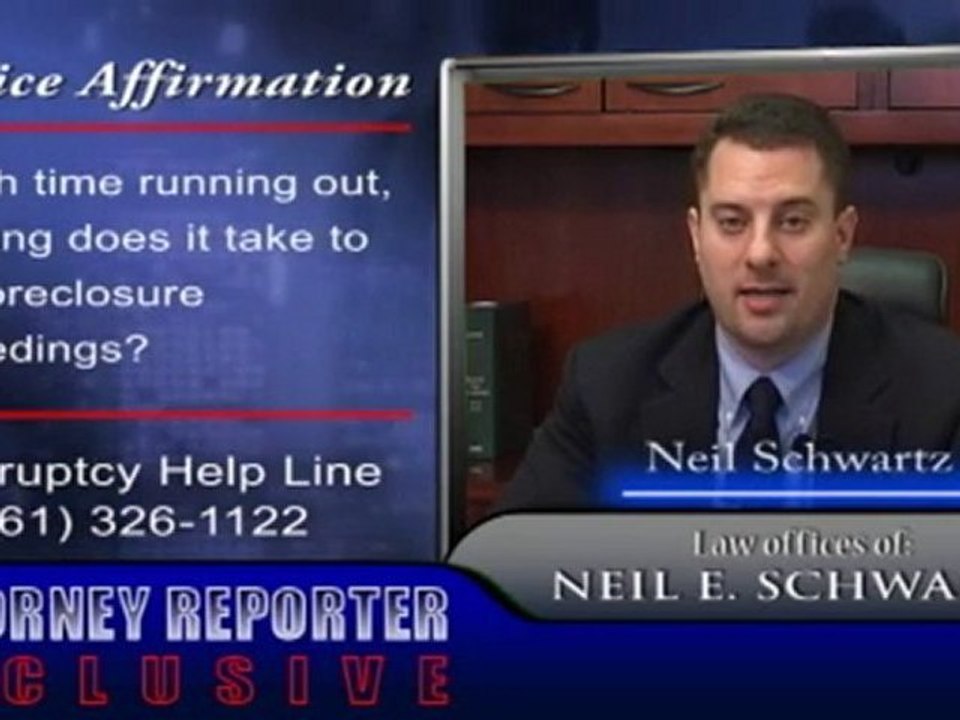 Filing BK can stop foreclosure says Neil Schwartz, BK lawyer