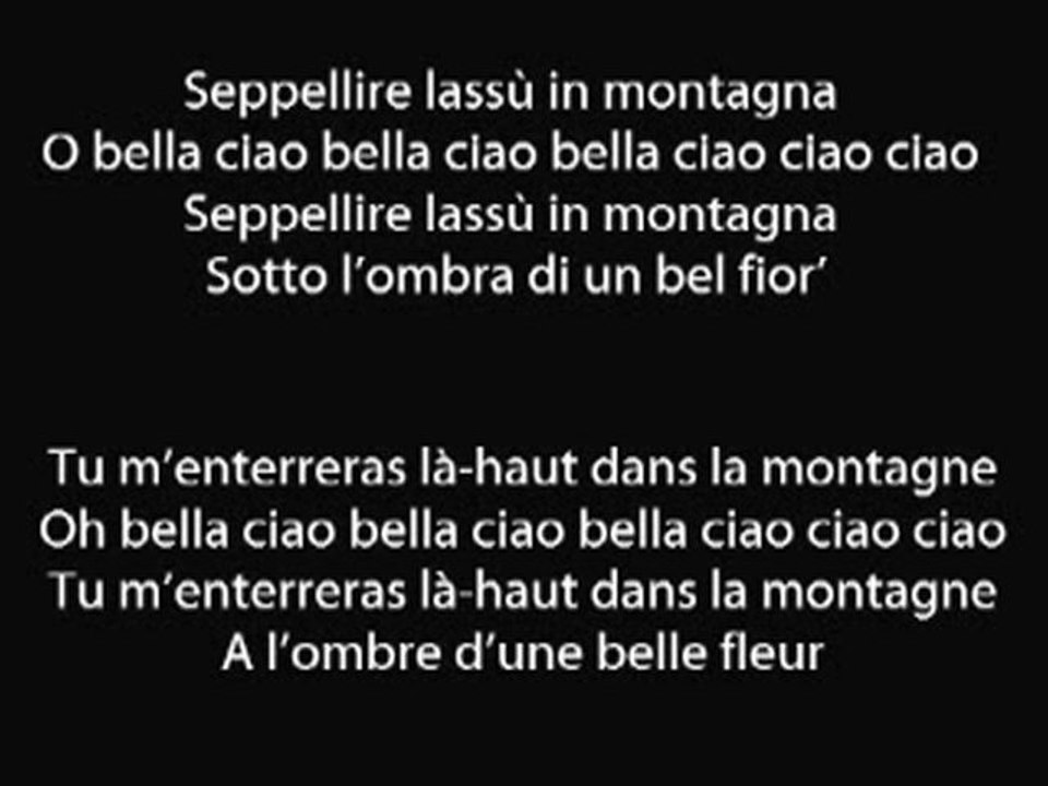 bella ciao et paroles