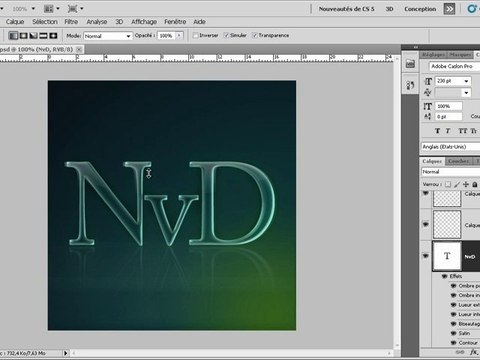 Tuto Ps - Effet de texte en Verre - NvD