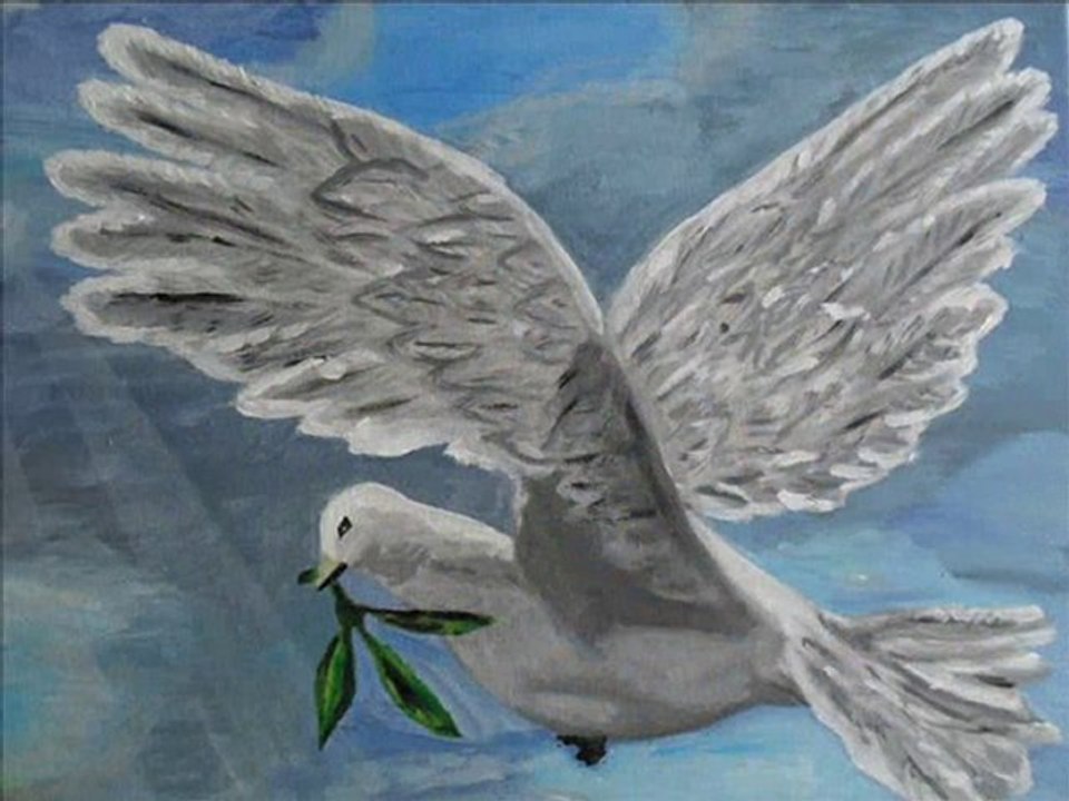 colombe entre mer & ciel (sur toile)