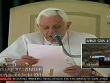 El Papa envió mensaje a mineros chilenos