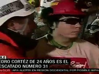 Pedro Cortéz, el minero número 31 en ser rescatado