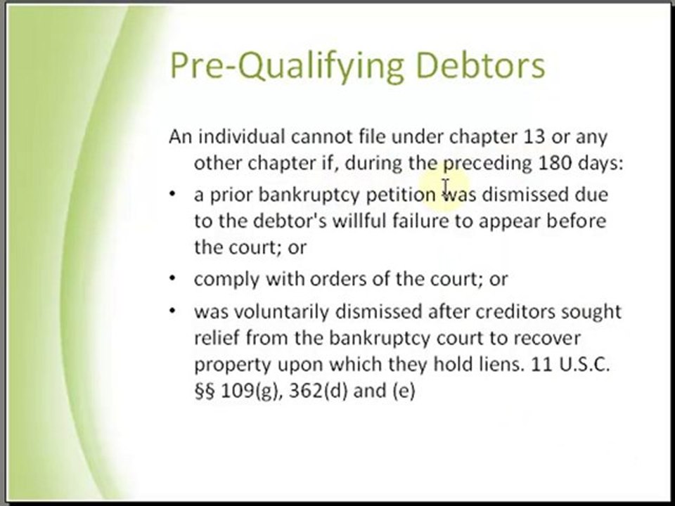 PreQualification Techniques 4 Chapter 13 Bankruptcy Attorney