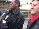 Jean-Luc Mélenchon avec les salariés en grève de la ligne B