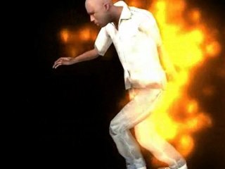 Maya 2011 test with ncloth, fire, and paint effect