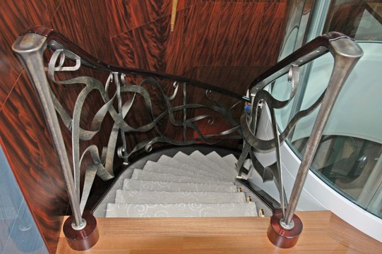 GOLDSTEEN Metal Manufacturing & Design forging balustrades on MY Blue Moon.