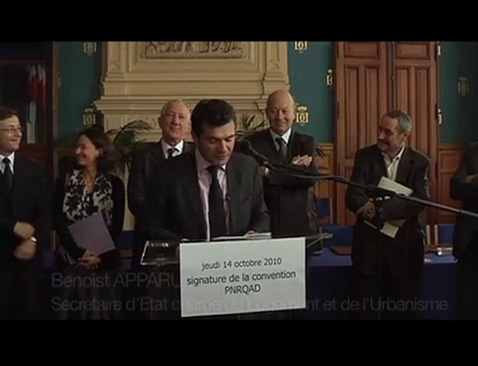 Benoist Apparu :Signature du PNRQAD à Saint Denis (14/10/10)