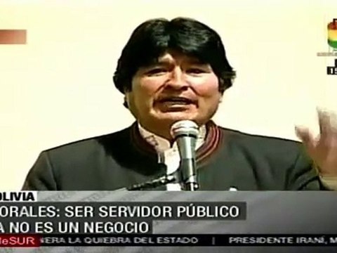 Evo Morales pide erradicar corrupción de función pública