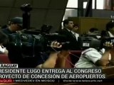 Entregó Lugo a Congreso proyecto de concesión de aeropuertos