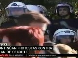 Continúan protestas contra plan de recorte en Grecia