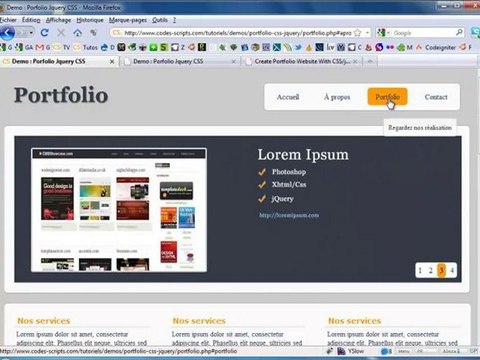 Créer un Site Portfolio avec avec CSS / jQuery