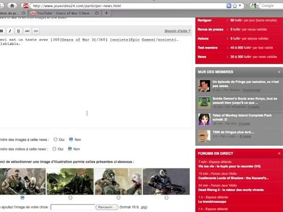 jeuxvideo24.com V2.0 : contribuer aux news