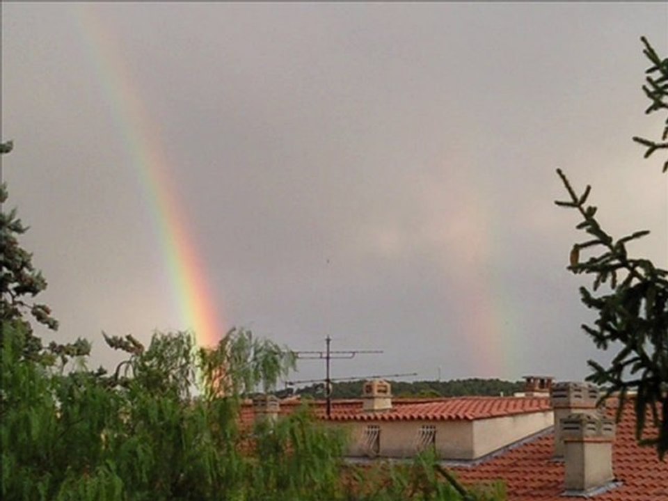 exceptionnelle rare image de double arc en ciel