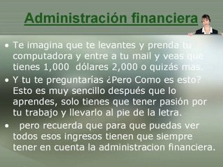 administracion financiera - MercadeoYmas.com