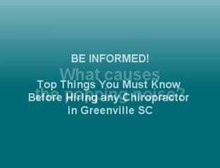 chiropractor greenville sc, Things you must know about!