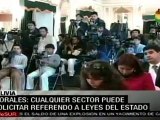Morales: Cualquier sector puede solicitar referendo a leyes
