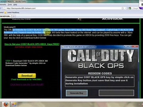 full working key generator black ops xbox & xbox 360