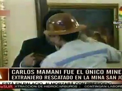 Minero Carlos Mamani llega a Bolivia, se reunirá con presidente Evo Morales