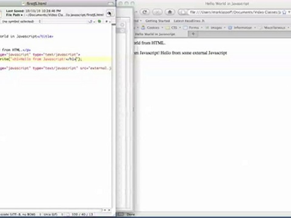 Introduction to Javascript Part I: Hello World