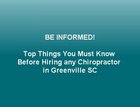 Chiropractors in greenville sc