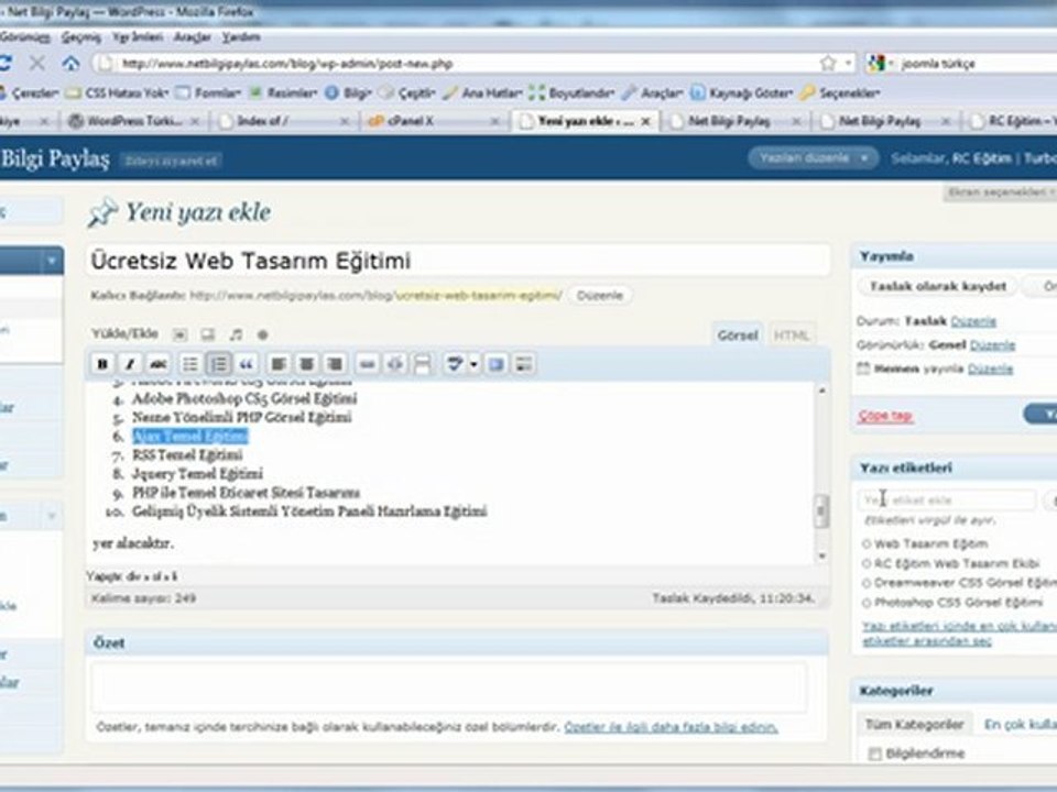 Wordpress Yazı nasıl eklenir nasıl düzenlenir