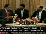 Presidente Chávez llegó a Teherán para revisar convenios de cooperación
