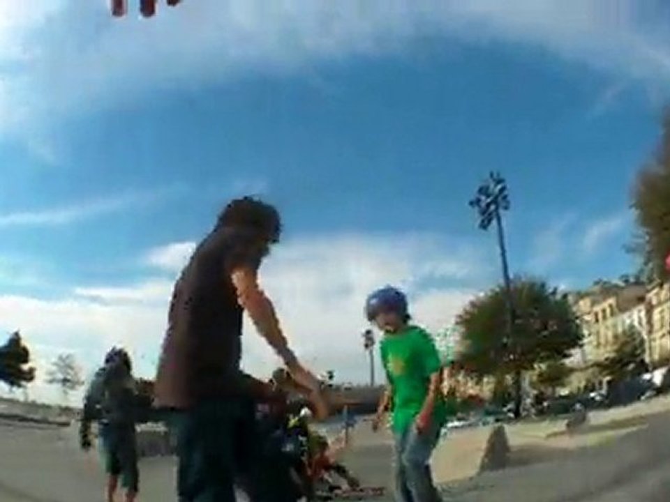 Brian Saint-cricq line: fakie flip, frontside board, flip