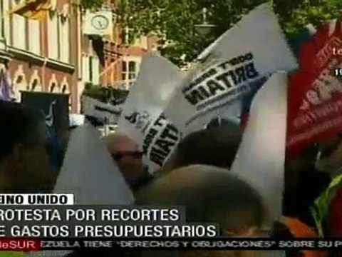 Protestas en Londres por recortes de gastos presupuestarios