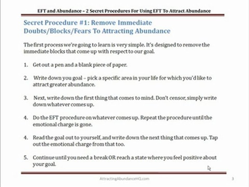 EFT and Abundance - 2 Secret Procedures For Using EFT