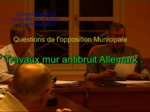 C.M Longeville 13 Octobre 2010 - Opposition Municipale