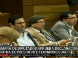 Diputados paraguayos aprueban Declaraciòn contra Lugo