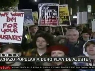Rechazo popular a duro plan de ajuste en Inglaterra