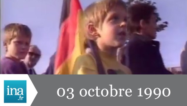 19/20 FR3 du 03 octobre 1990 - L'Allemagne est réunifiée - Archive INA