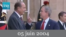 20h France 2 du 5 Juin 2004 - G W Bush à Paris - Archive INA