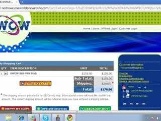 OWOW Stick - Sign up process for immediate shipping